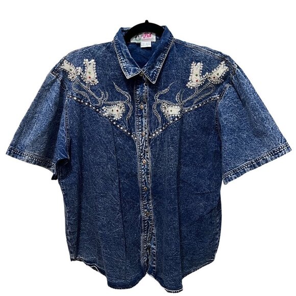 Pret Button Up Denim with Embellishments - Picture 1 of 7